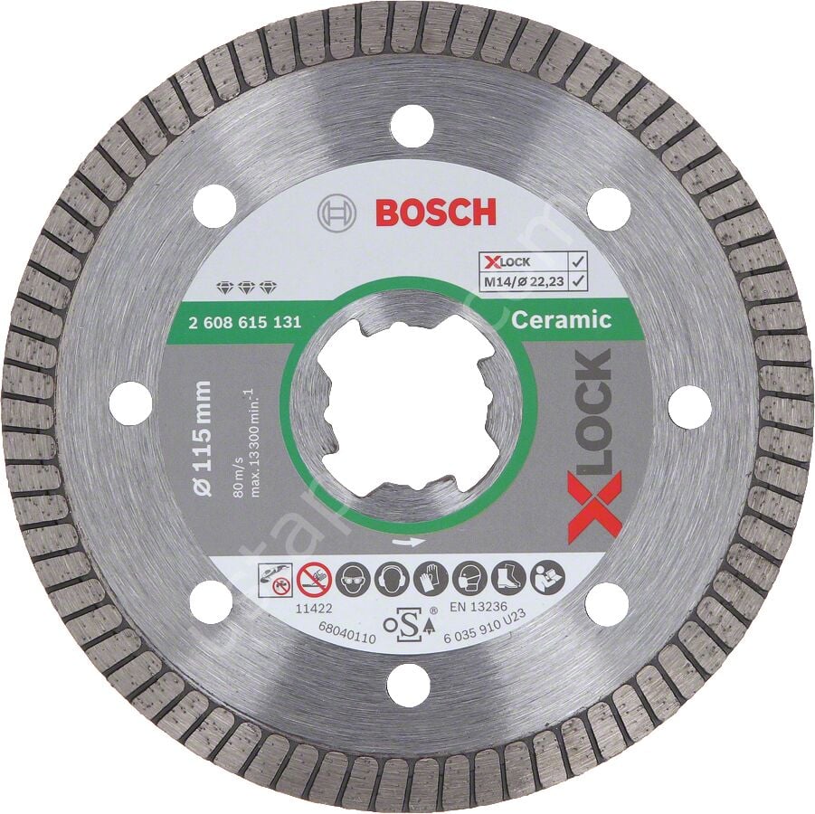Bosch – X-LOCK – Best Serisi Seramik İçin, Extra Temiz Kesim Turbo Segman Elmas Kesme Diski 115 mm 2608615131