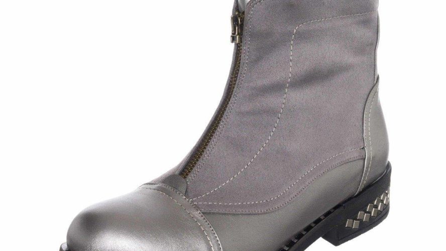 Büyük Numara Kadın BOT Fermuarlı K222-4 Gri