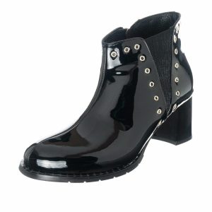 Büyük Numara Kadın Topuklu Fermuarlı BOT K268 siyah