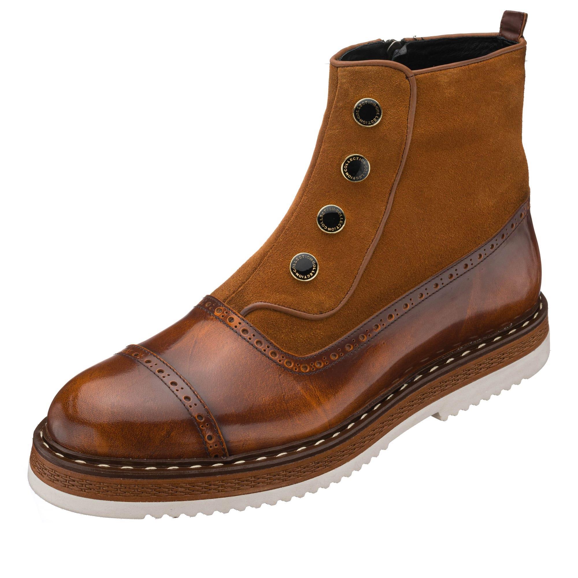 Büyük Numara Üst Kalite Deri Erkek Bot – NVN491 Taba Acma