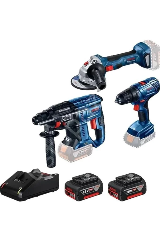 Bosch GBH 180-Li + GSR 180-Li + GWS 180-Li + Raf Bag Takım Çantalı 2×4 Ah Akülü Elektrikli El Aletleri Seti 0615990M8Y